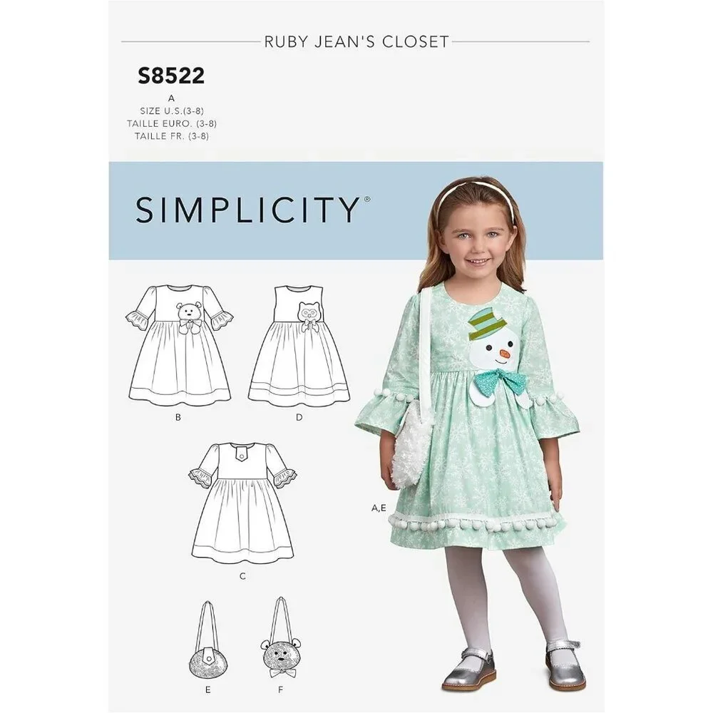 Simplicity‎ Sewing Pattern 8522 Dress Purse Girls Child Size 3-8